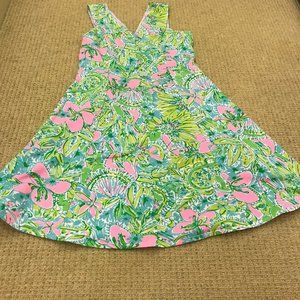 Lilly Pulitzer Pink label floral dress Size 4 Small Cotton/Spandex